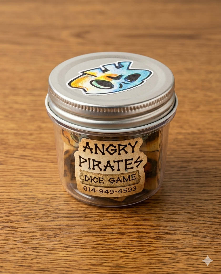 Angry Pirates jar sealed with skull lid